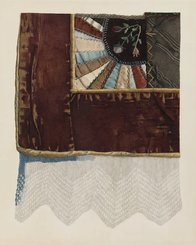 Crazy Quilt: Detail by Esther Molina, index of american design, 1942