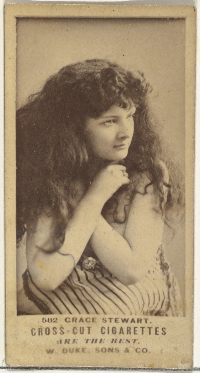 Card Number 582, Grace Stewart, from the Actors and Actresses series (N145-3) issued by Duke Sons & Co. to promote Cross Cut Cigarettes by W. Duke, Sons & Co., photograph, 1880-1889