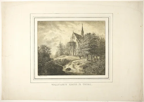 Church of the Pilgrimage in the Tirol by Domenico Quaglio, print, 1818