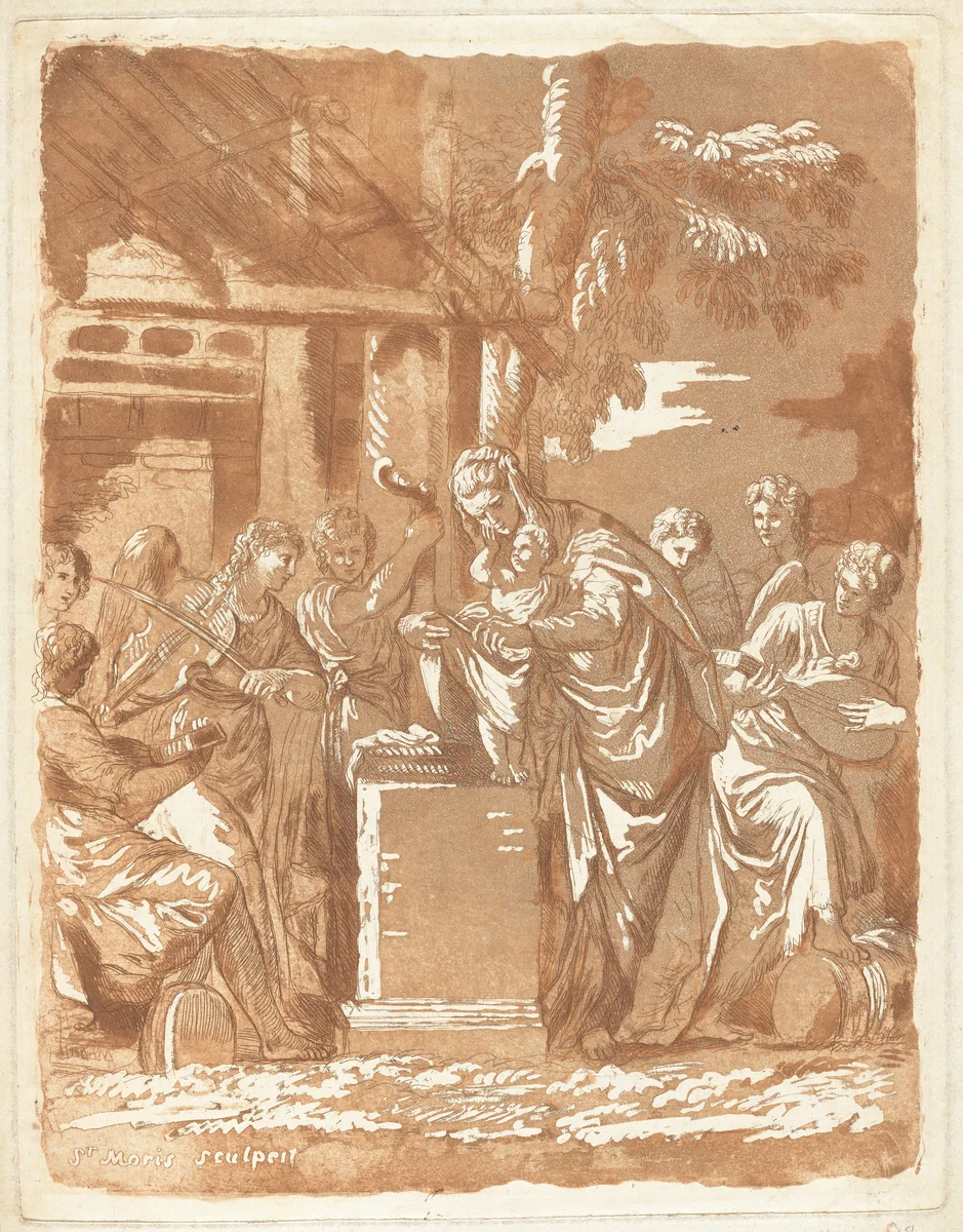 Concert des Anges autour de l'enfant Jesus (Concert of Angels around the Infant Jesus) by Charles-Paul-Jean-Baptiste de Bourgevin Vialart de Saint-Morys, print, 1743-1795