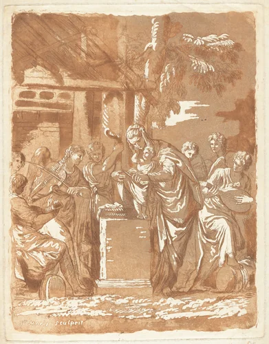 Concert des Anges autour de l'enfant Jesus (Concert of Angels around the Infant Jesus) by Charles-Paul-Jean-Baptiste de Bourgevin Vialart de Saint-Morys, print, 1743-1795