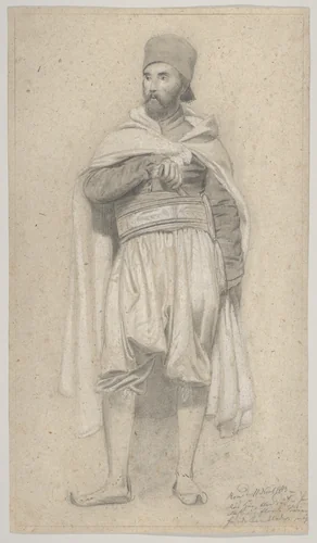 A Turkish Warrior by Niels Simonsen, drawing, 1843