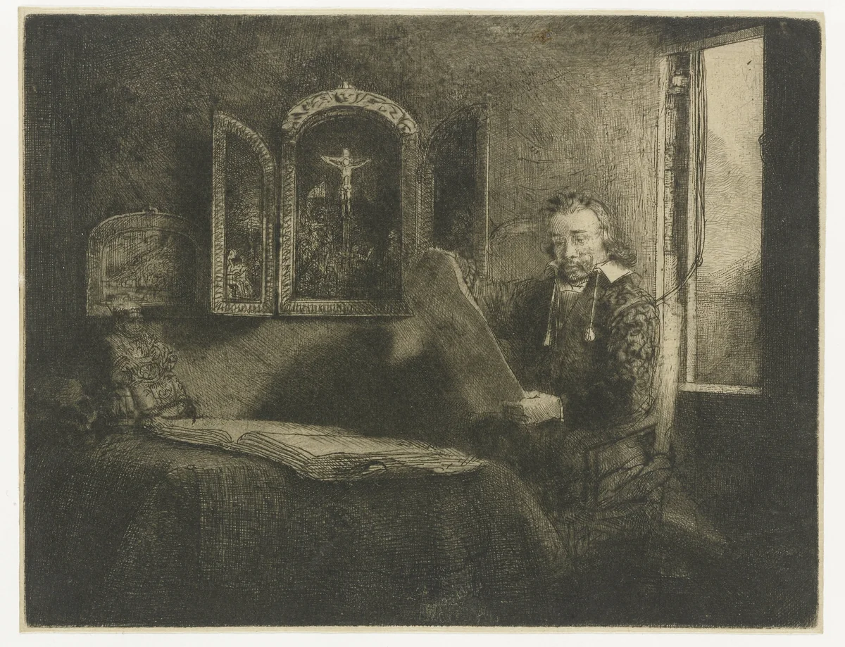Abraham Francen, apothecary by Rembrandt van Rijn, print, 1657