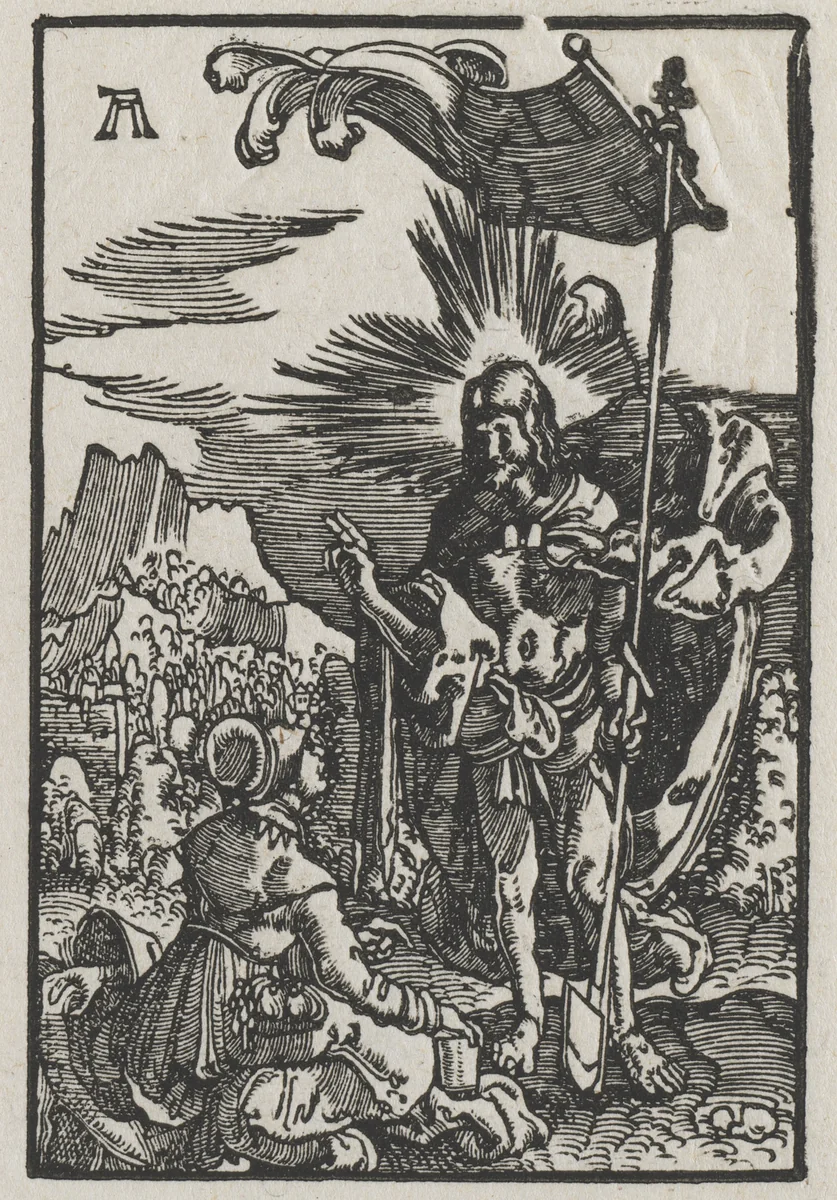 The Fall and Redemption of Man: Christ Appearing to St. Mary Magdalen by Albrecht Altdorfer, print, 1515