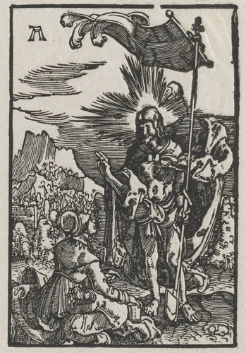 The Fall and Redemption of Man: Christ Appearing to St. Mary Magdalen by Albrecht Altdorfer, print, 1515