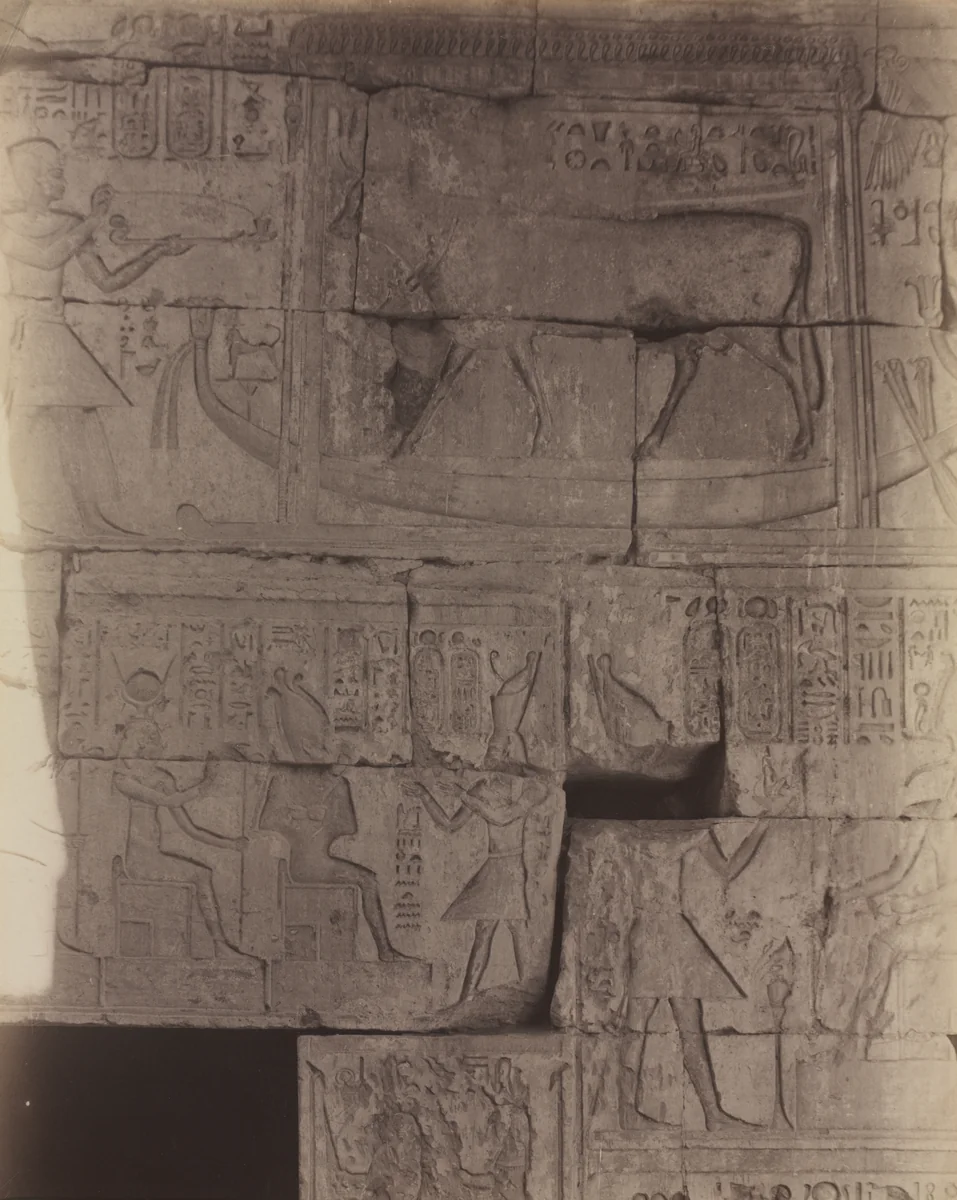 Deir el-Medineh, Sacred Barge by Antonio Beato, photograph, 1870-1880