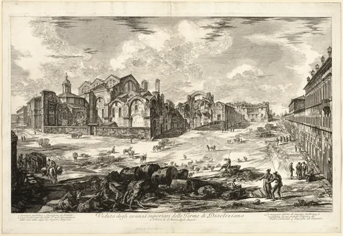 View of Visible Remains of the Baths of Diocletian, from Views of Rome by Giovanni Battista Piranesi, print, 1774