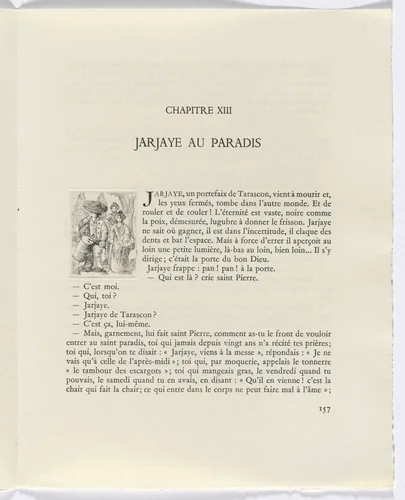 Frédéric Mistral: Mémoires et Recits by Frédéric Mistral: man playing drum (page 157) by Auguste Brouet, other, 1937