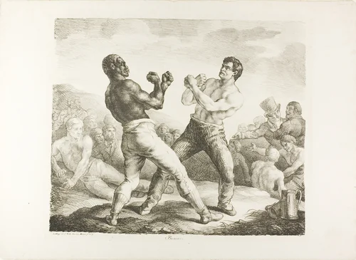 The Boxers by Jean Louis André Théodore Géricault, print, 1818