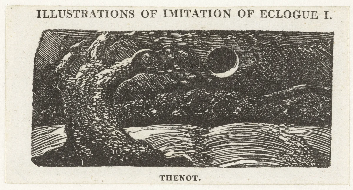 De verdomde boom en het platgeslagen graan by William Blake, print, 1820-1821