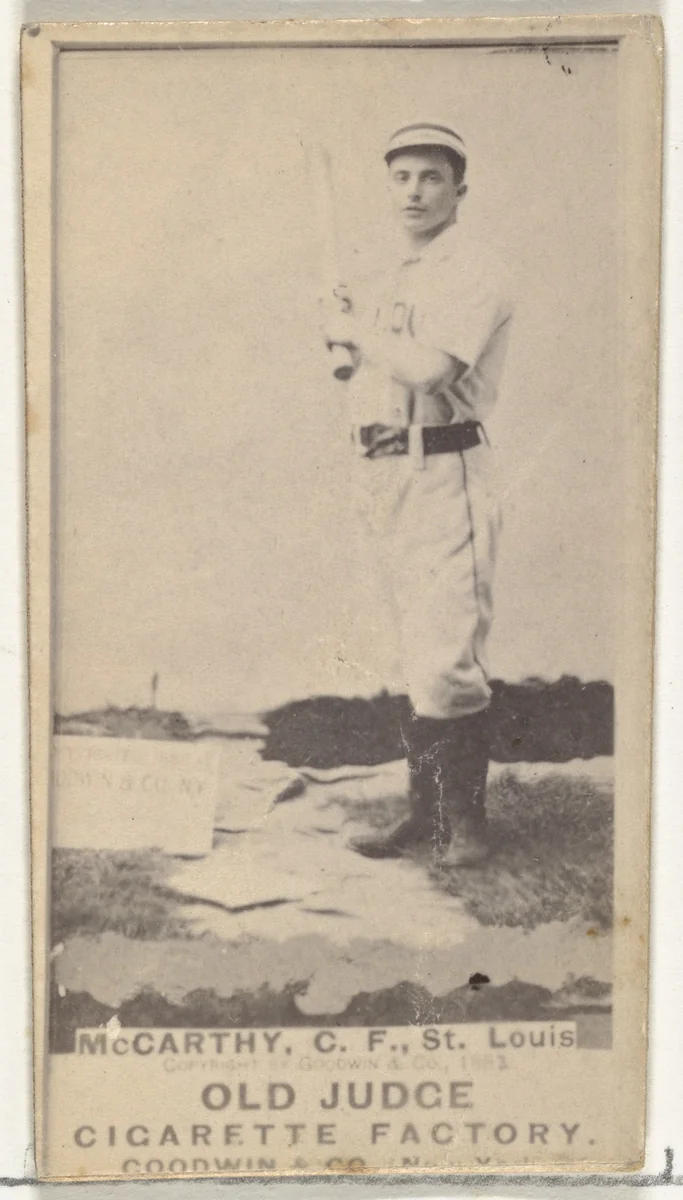 Tommy McCarthy, Center Field, St. Louis Browns, from the Old Judge series (N172) for Old Judge Cigarettes by Goodwin & Company, photograph, 1887-1889
