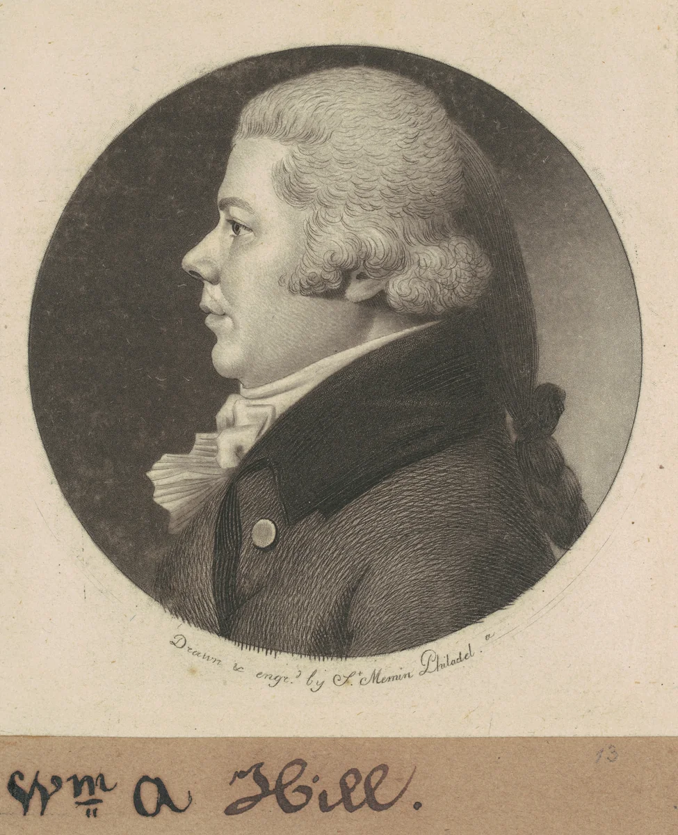William Henry Hill by Charles B. J. Févret de Saint-Mémin, print, 1799