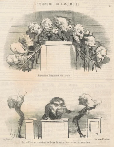 Cérémonie imposante du scrutin by Honoré Daumier, print, 1849