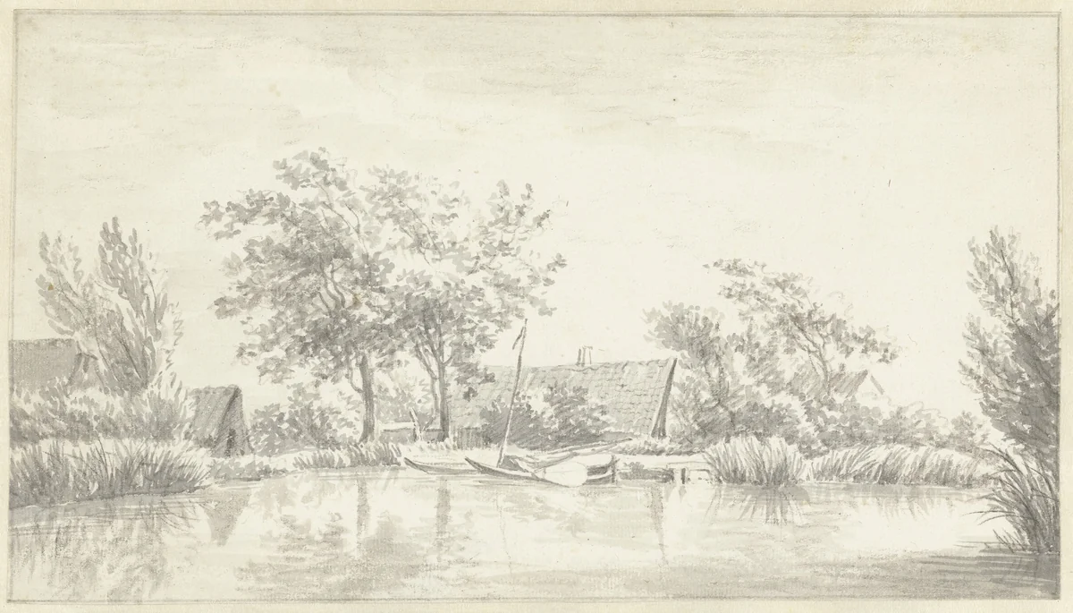 De Kromme Mijdrecht aan de Amstel by Egbert van Drielst, drawing, 1755-1818