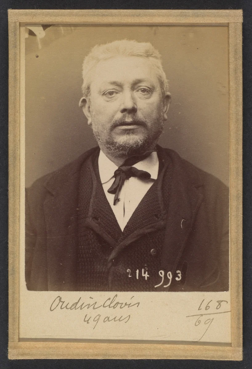 Oudin. Clovis. 49 ans, né à Saint-Hilaire (Marne). Mécanicien. Anarchiste. 2/3/94. by Alphonse Bertillon, photograph, 1894