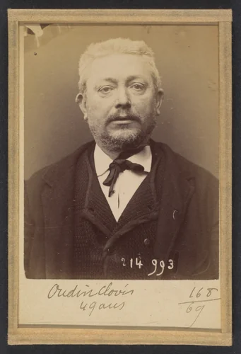 Oudin. Clovis. 49 ans, né à Saint-Hilaire (Marne). Mécanicien. Anarchiste. 2/3/94. by Alphonse Bertillon, photograph, 1894