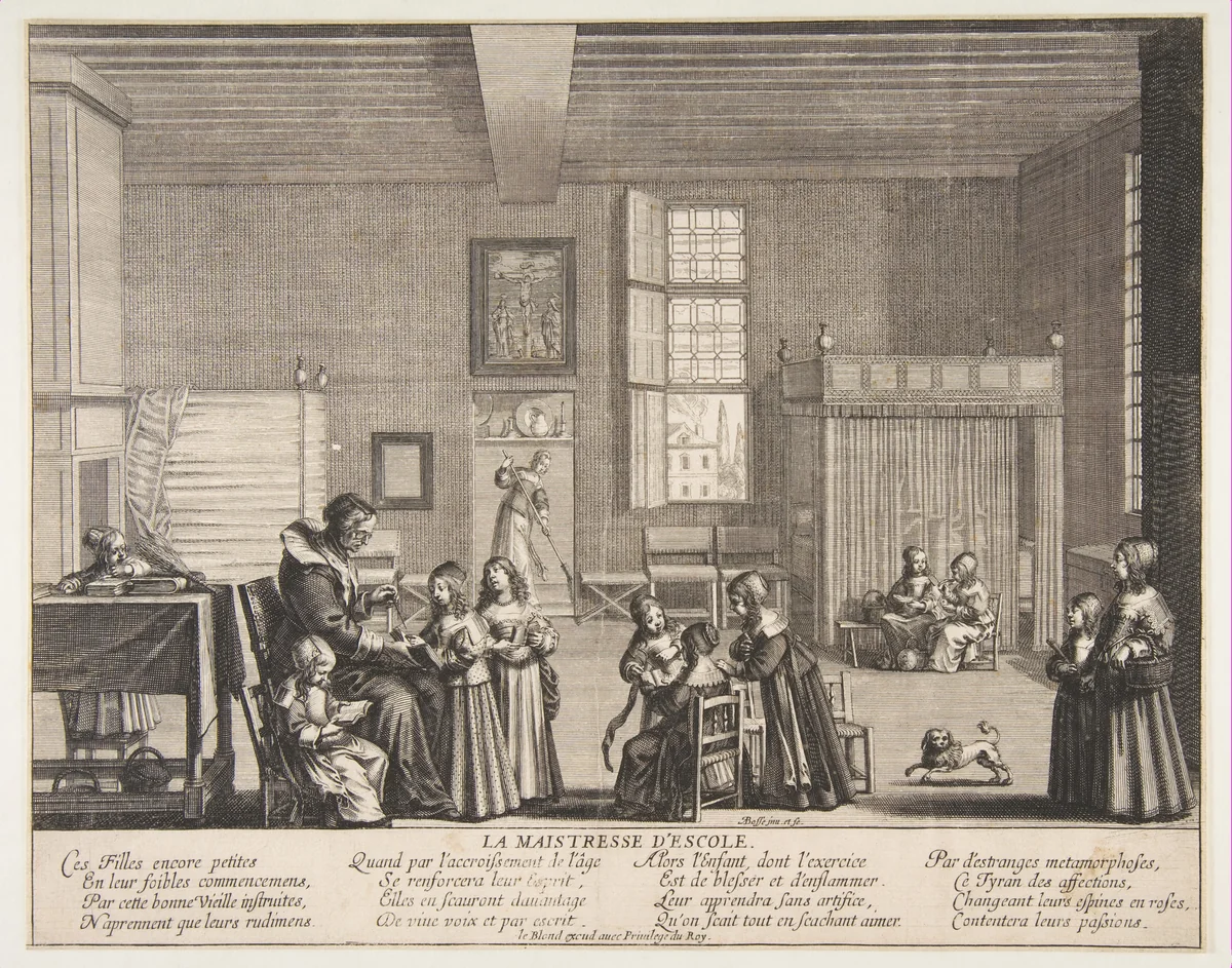 The School Mistress by Abraham Bosse, print, 1633-1643