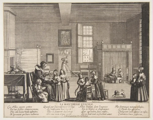 The School Mistress by Abraham Bosse, print, 1633-1643