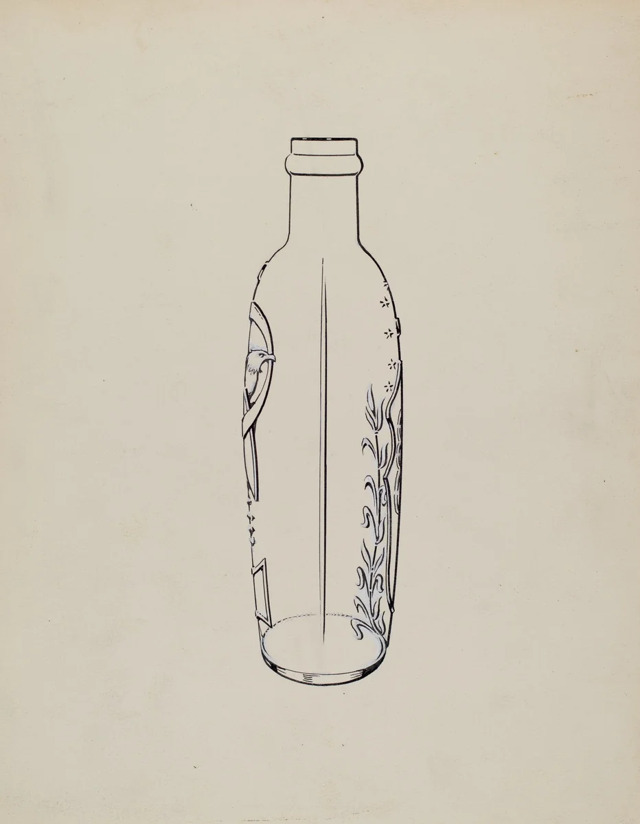 Liquor Flask by Charles Caseau, index of american design, 1935-1942