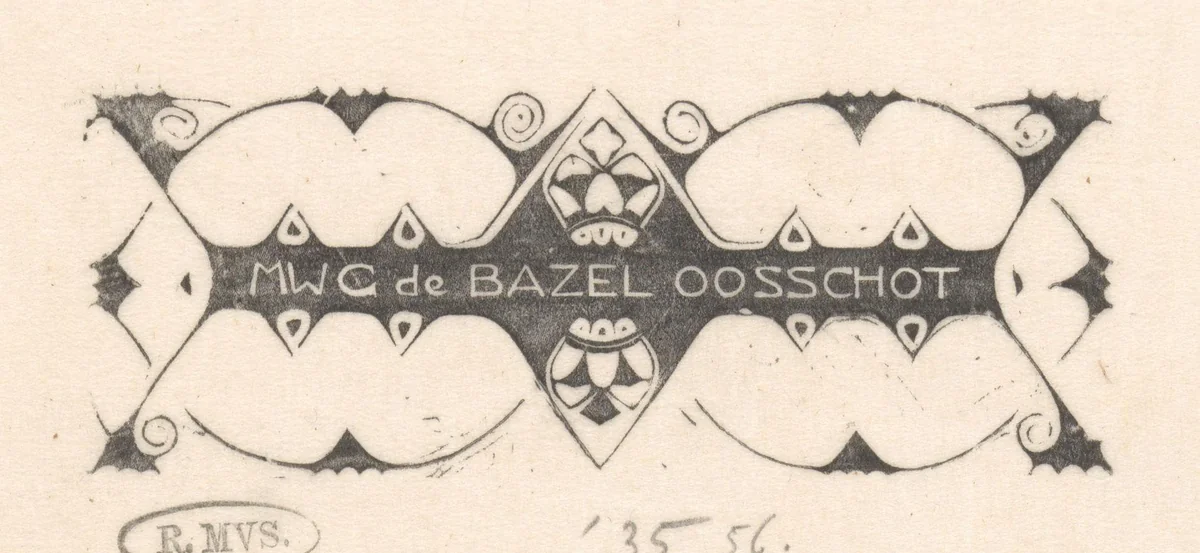 Visitekaartje Maria Wilhelmina Gesina de Bazel-Oosschot by Karel Petrus Cornelis de Bazel, print, 1895