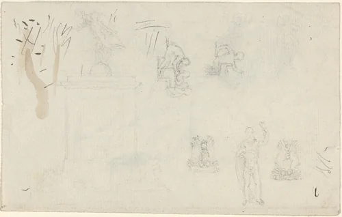 Sheet of Studies by John Flaxman, drawing, 1755-1826