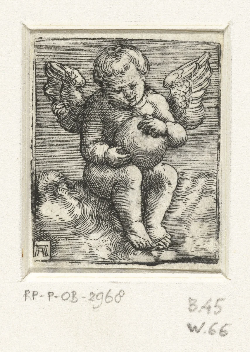 Putto met een bol by Unknown, print, 1506-1538
