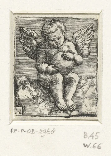 Putto met een bol by Unknown, print, 1506-1538