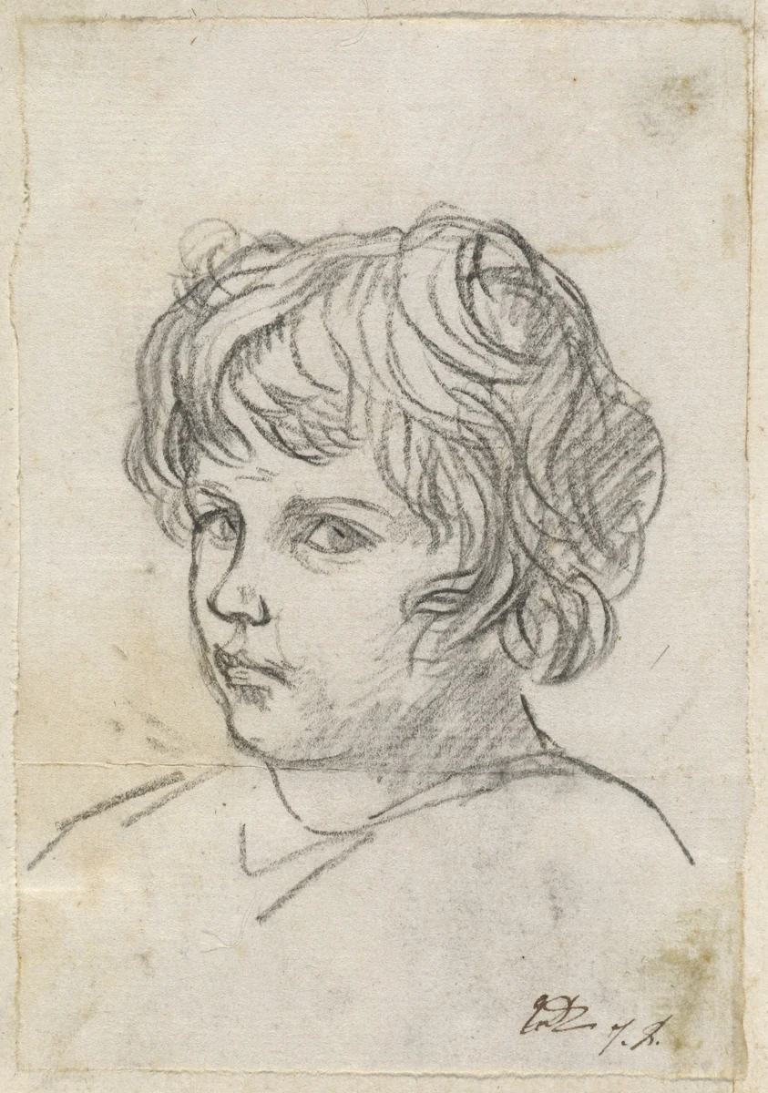Head of a Boy by Jacques-Louis David, drawing, 1775-1780