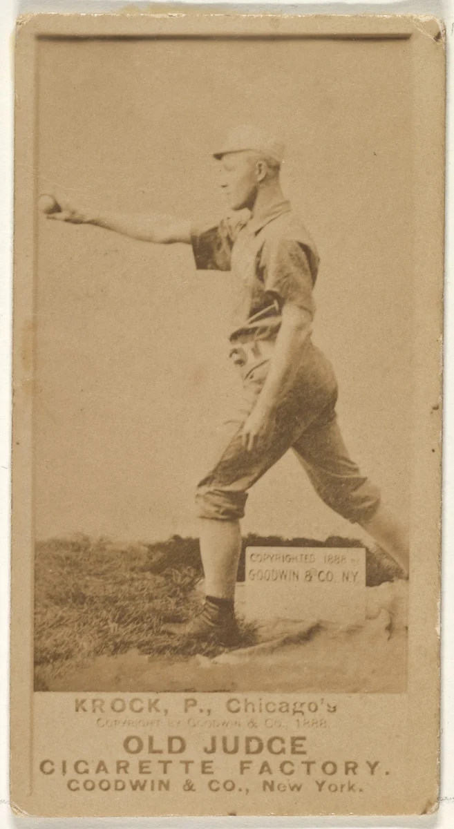 August H. "Gus" Krock, Pitcher, Chicago, from the Old Judge series (N172) for Old Judge Cigarettes by Goodwin & Company, photograph, 1888