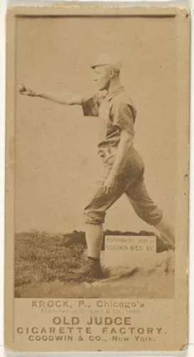 August H. "Gus" Krock, Pitcher, Chicago, from the Old Judge series (N172) for Old Judge Cigarettes by Goodwin & Company, photograph, 1888