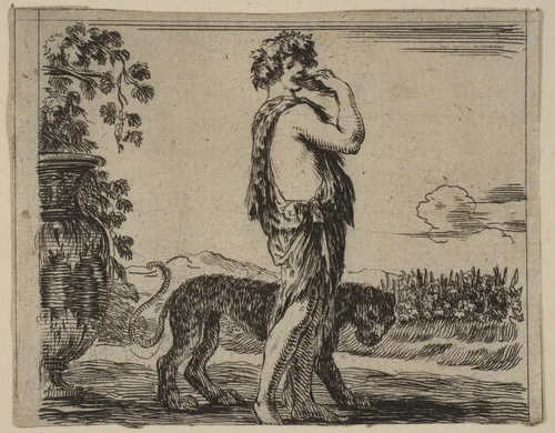 Bacchus, from 'Game of Mythology' (Jeu de la Mythologie) by Stefano della Bella, print, 1644