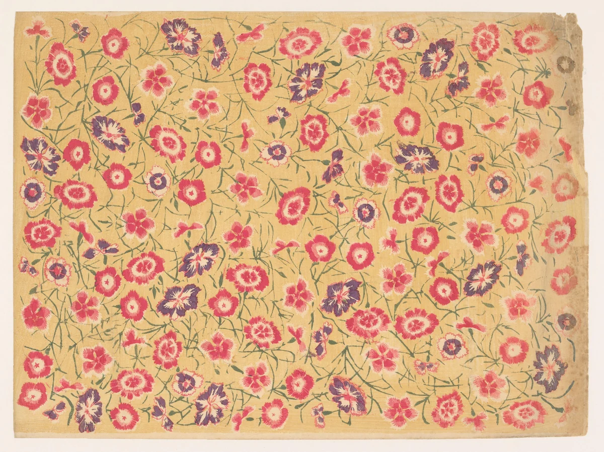 Strooipatroon van anjers by anonymous, other, 1860-1930