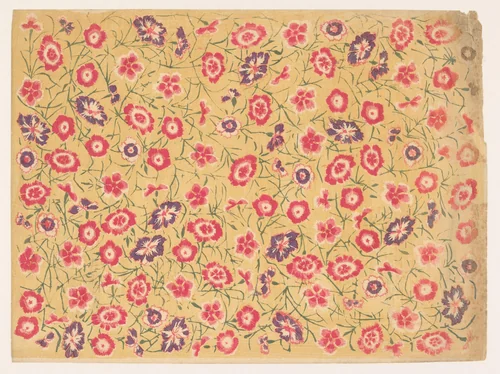 Strooipatroon van anjers by anonymous, other, 1860-1930