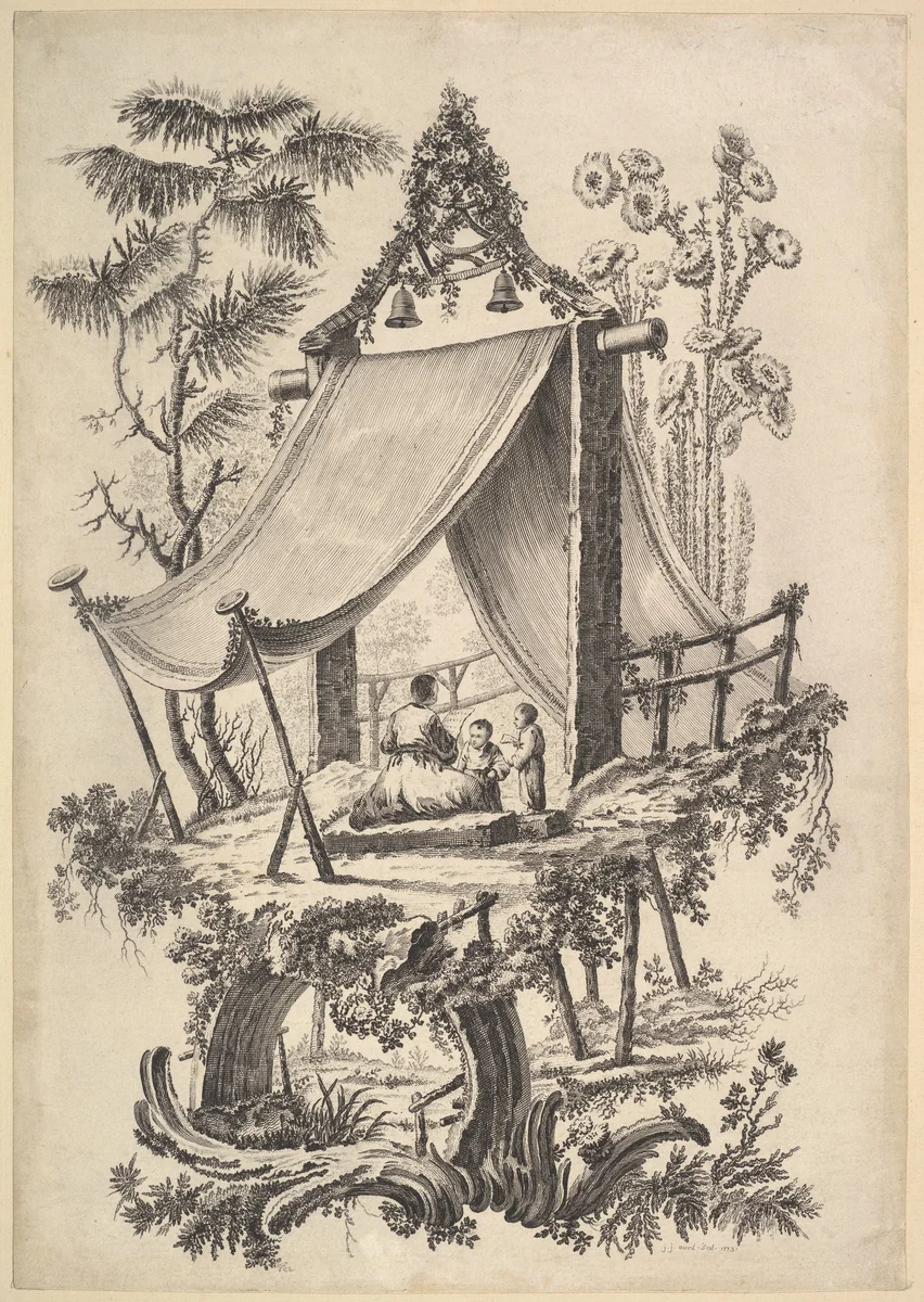 Treehouse by Jean Jacques Avril, print, 1773