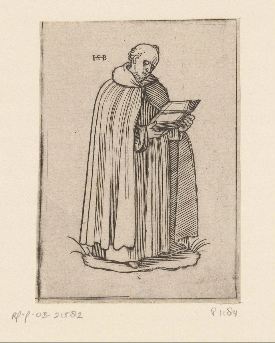 Monnik van de orde der Hieronymusbroeders by anonymous, print, 1526