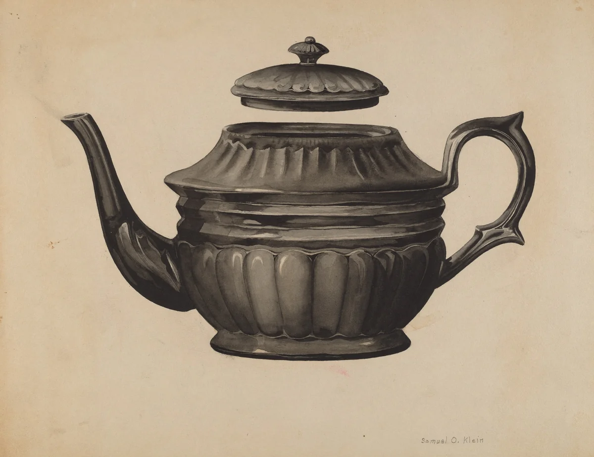 Teapot by Samuel O. Klein, index of american design, 1937