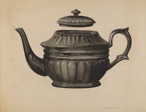 Teapot by Samuel O. Klein, index of american design, 1937