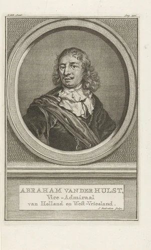 Portret van Abraham van der Hulst by Jacob Houbraken, print, 1749-1759