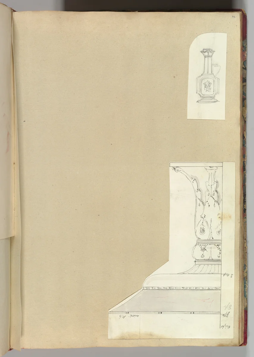 Designs for a Ewer and a Candlestick by Alfred Forrester, drawing, 1845-1855