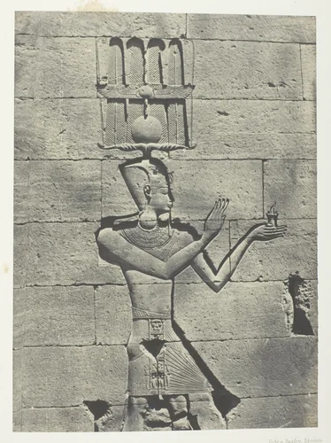 Kalabscheh, Sculptures De La Façade Postérieure Du Temple; Nubie, plate 91 from the album "Egypte, Nubie, Palestine et Syrie" (1852) by Maxime Du Camp, photograph, 1849-1851