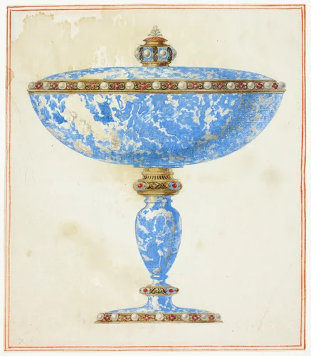 Lapis Covered Dish on Stand by Giuseppe Grisoni, painting, 1719-1769