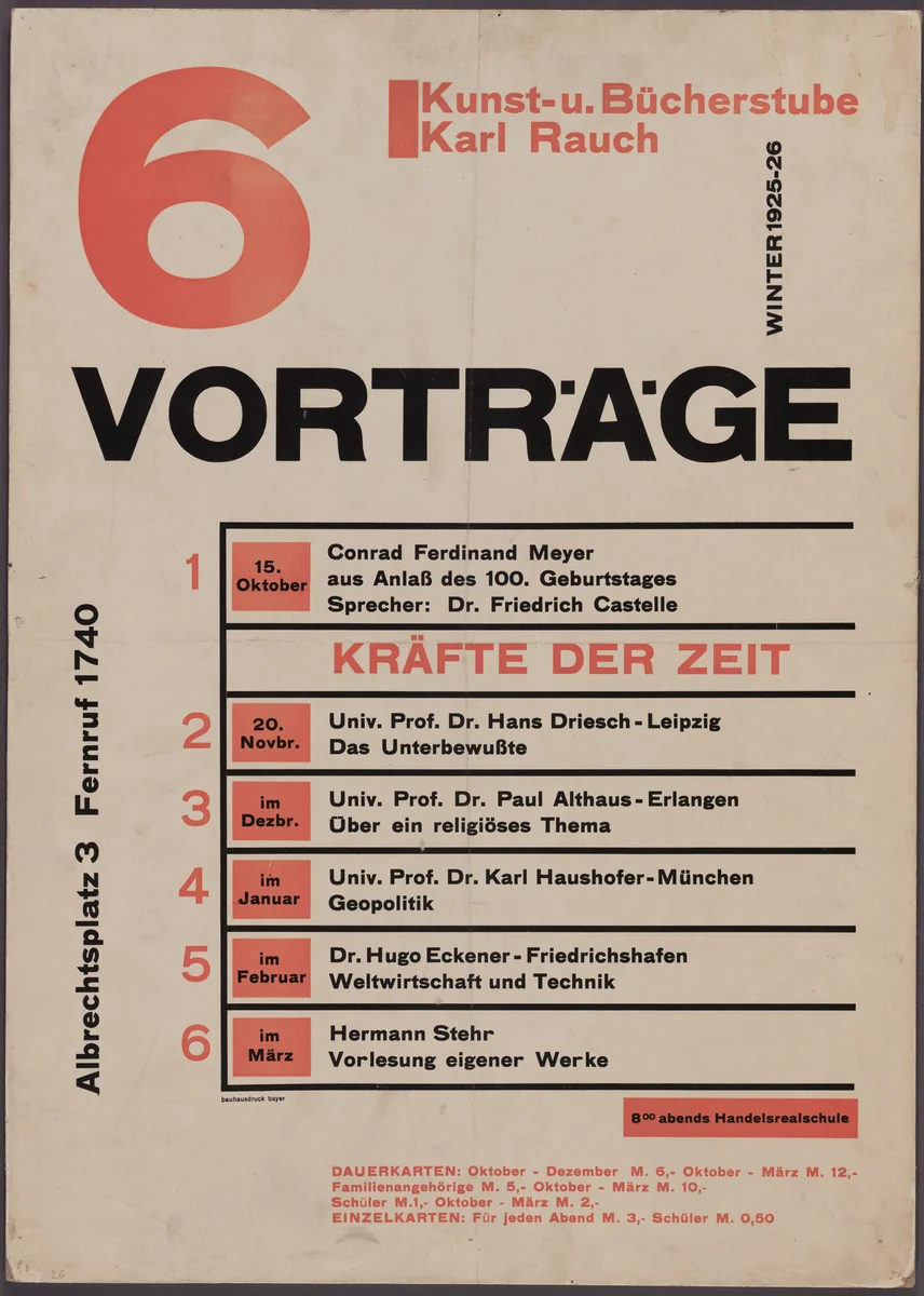 6 Vorträge by Herbert Bayer, design, 1925