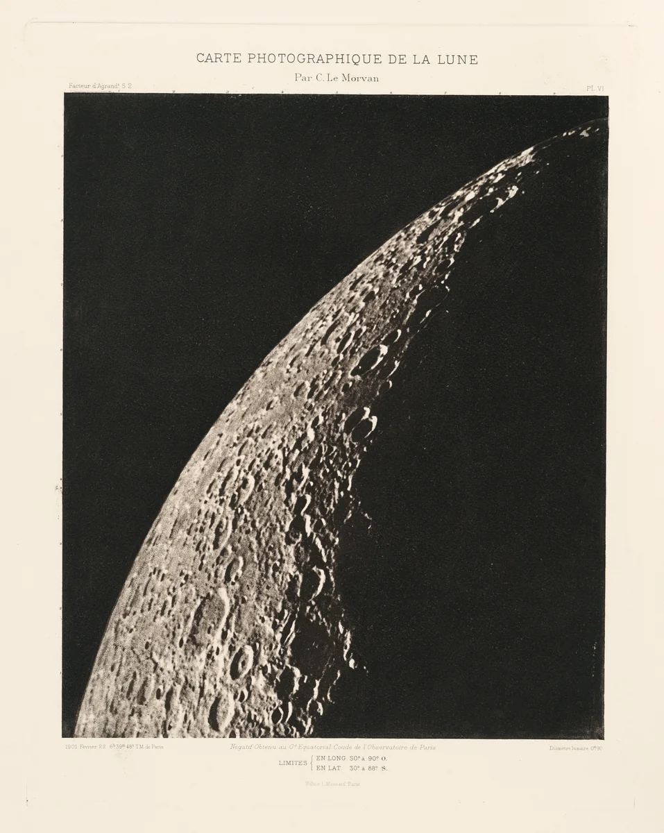 Carte photographique de la lune, planche VI (Photographic Chart of the Moon, plate VI) by Charles Le Morvan, photograph, 1901