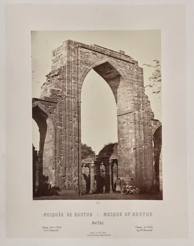 Mosque of Kootub, Delhi by Louis-Théophile Marie Rousselet, photograph, 1865-1870