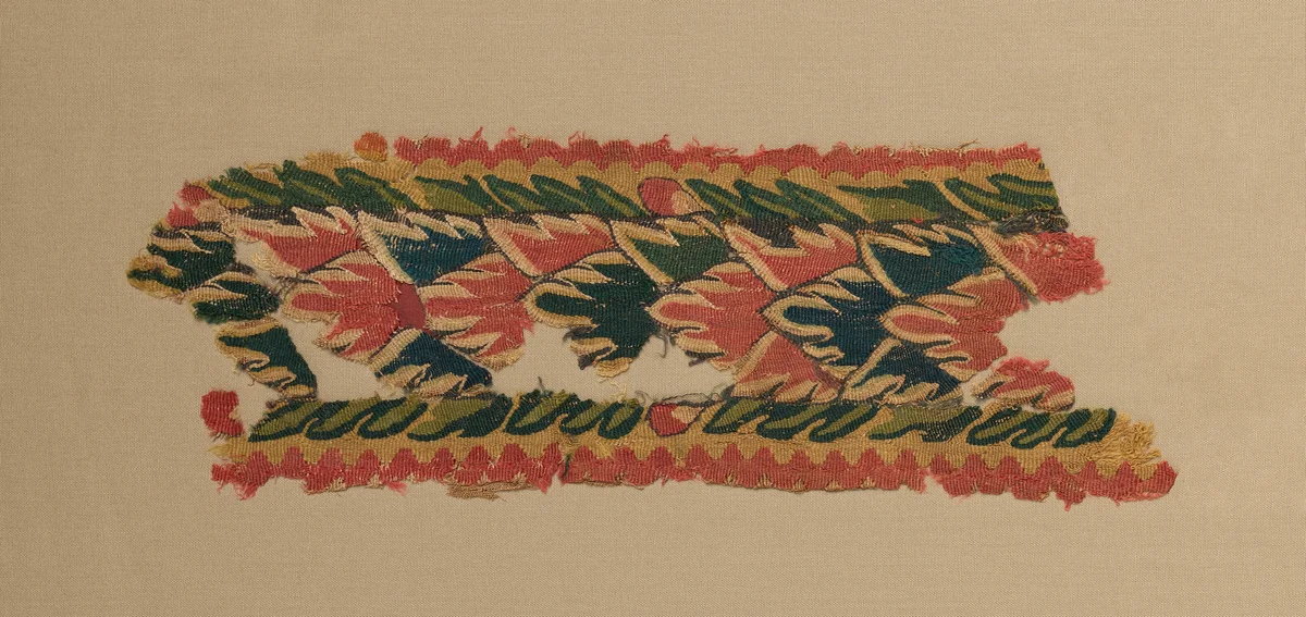 Panel from a Large Curtain, Overlapping Leaves by Unknown, textile, 300-499