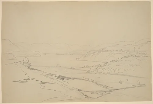 West Point from Storm King by John William Casilear, drawing, 1811-1893