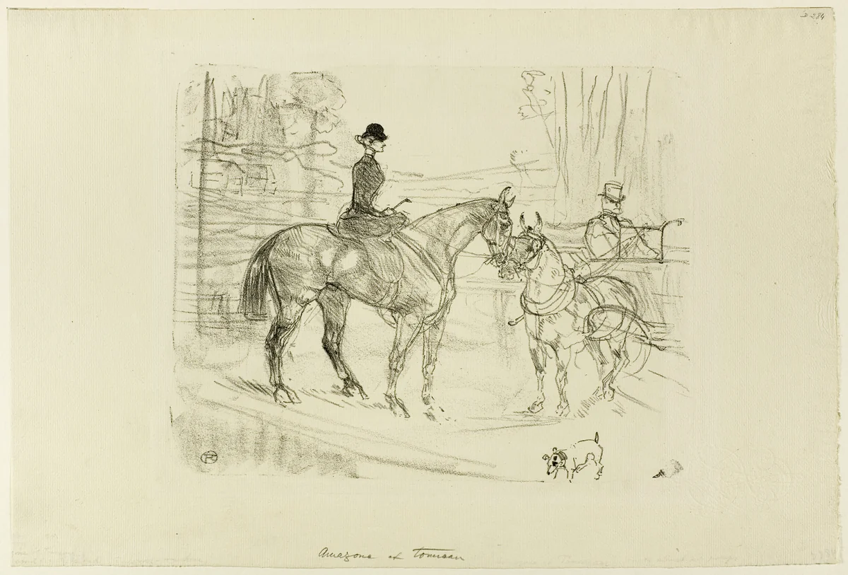 Horsewoman and Cart by Henri de Toulouse-Lautrec, print, 1899