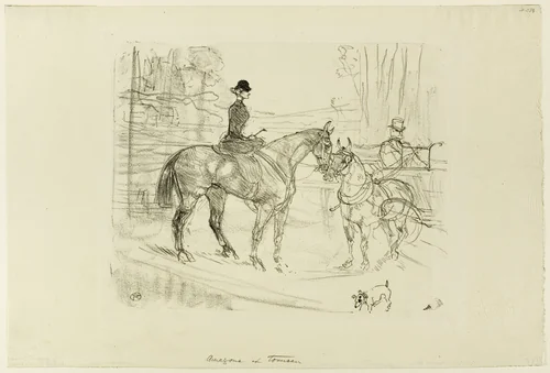 Horsewoman and Cart by Henri de Toulouse-Lautrec, print, 1899