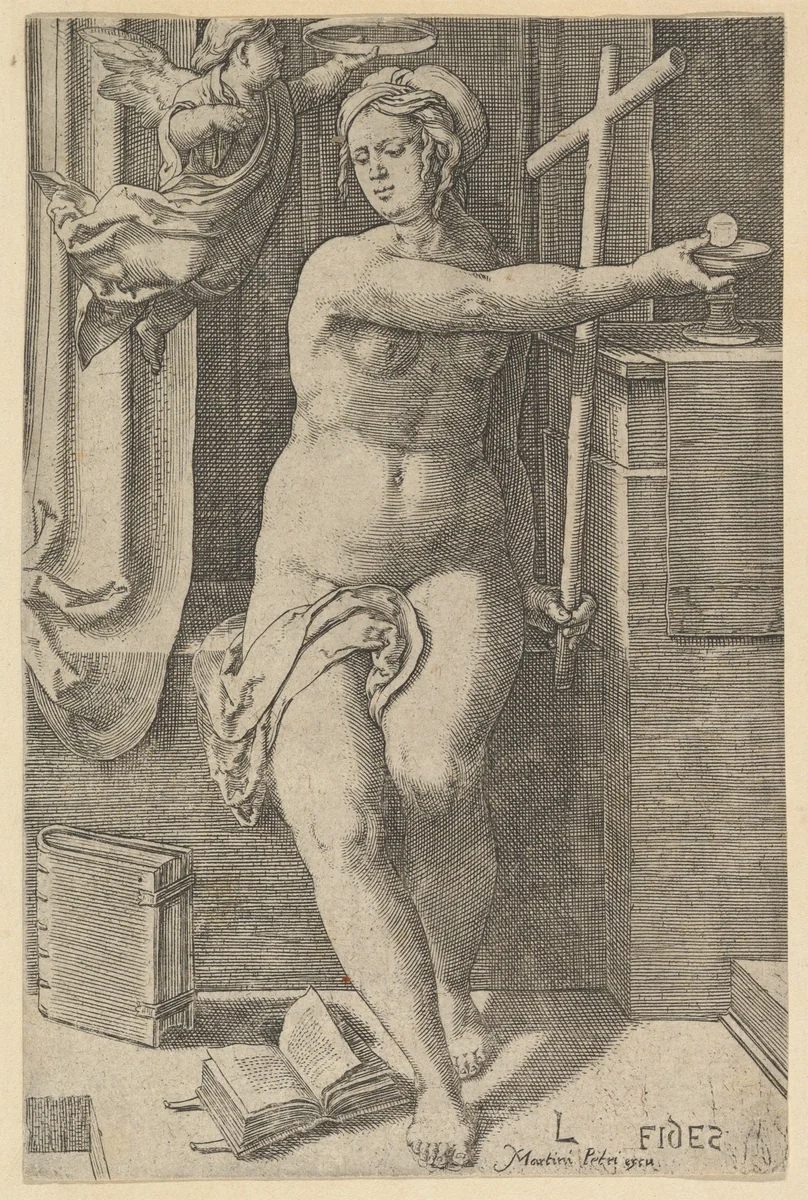 Faith, from "The Seven Virtues" by Lucas van Leyden, print, 1530