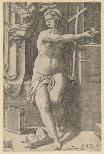 Faith, from "The Seven Virtues" by Lucas van Leyden, print, 1530